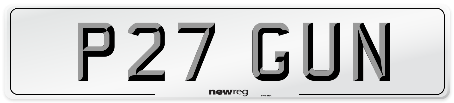 P27 GUN Number Plate from New Reg